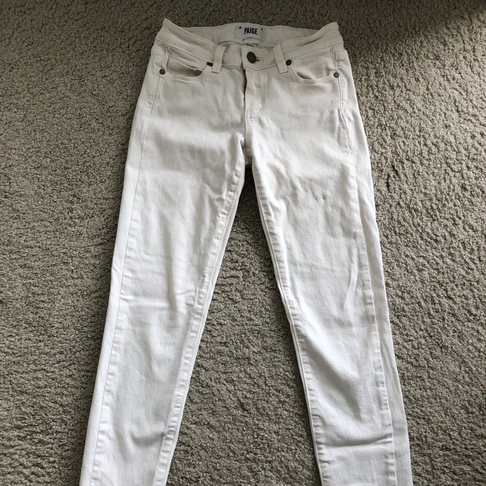 Paige denim white skinny jeans